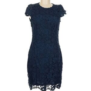 Lulu's Navy Floral Lace Mini Dress